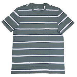 NWT J. Crew Men's Green, Navy & White Striped Slim Cotton Tee